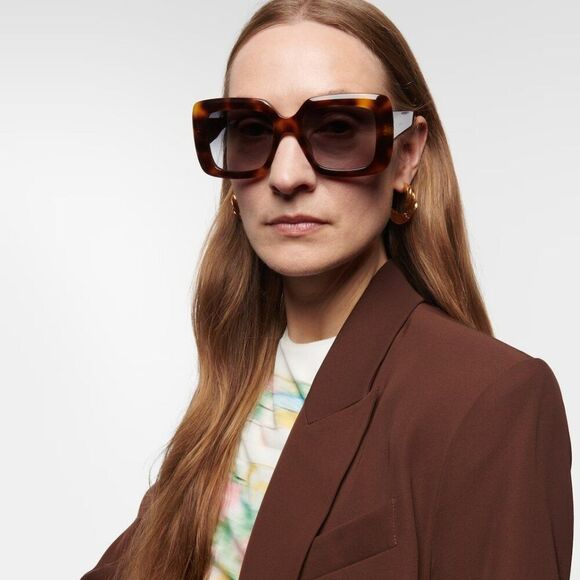 NEW Celine CL40263F 69B 3 DOTS Bordeaux Gradient Smoke Geometric Sunglasses - Picture 10 of 10